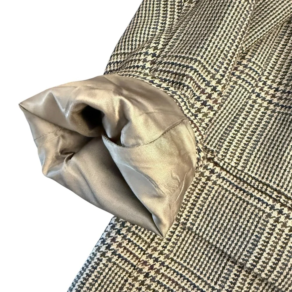 Oscar de la Renta Blazer Mens 44R Brown Houndstooth Sport Coat Tweed Jacket‎ VTG